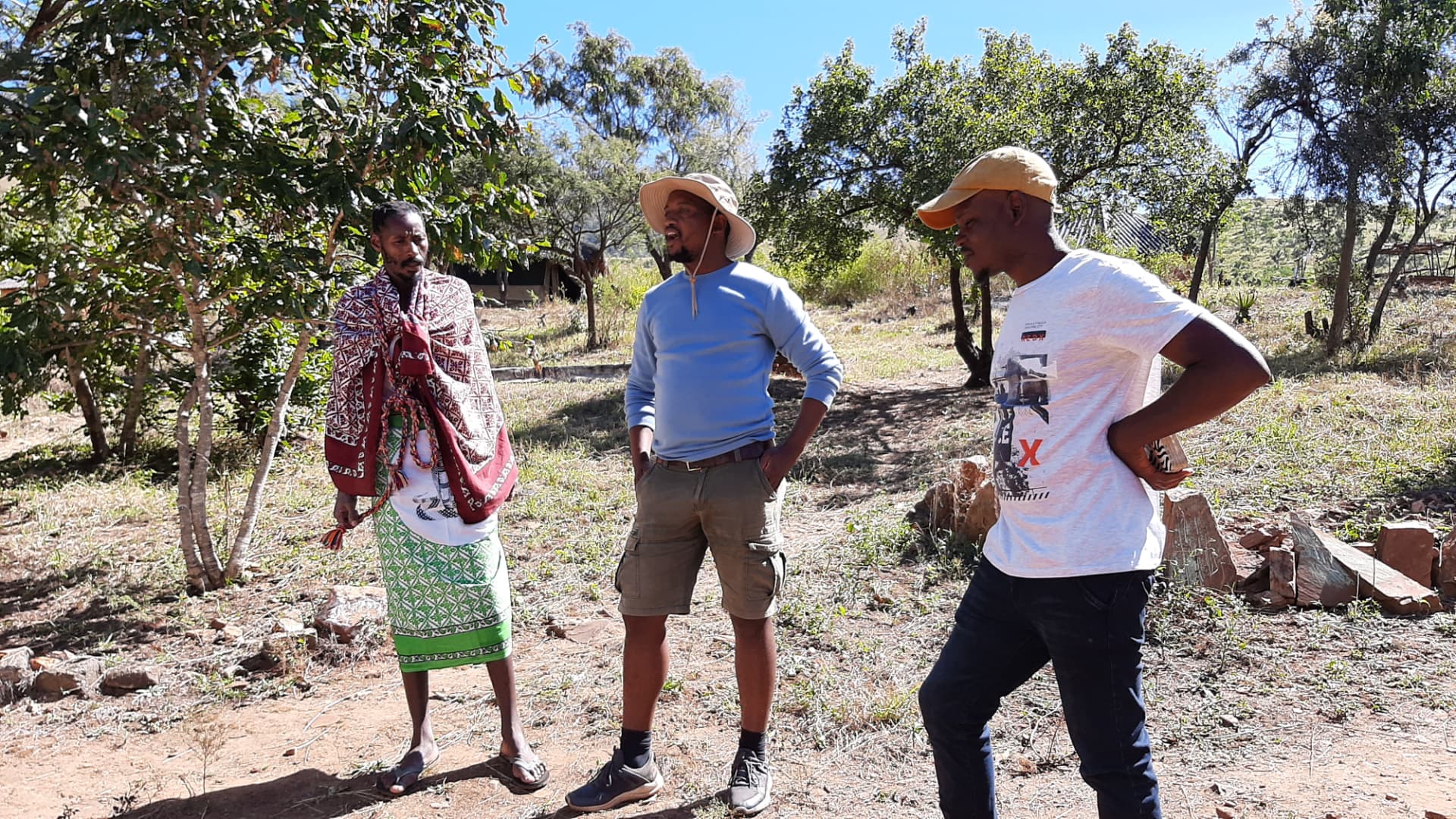 uHambo guides and a village elder in the bushveld